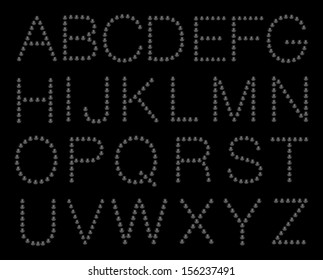 Vector alphabet made of pearls.