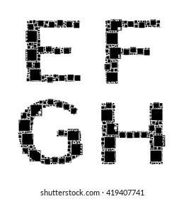 Vector alphabet made up of squares