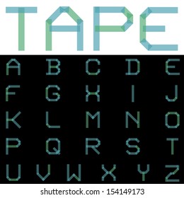 Vector alphabet made of sticky tape.