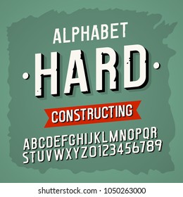 vector alphabet modern retro bold font 