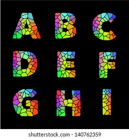 Vector Alphabet Mosaic Font.