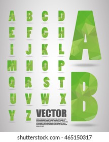 Vector alphabet mosaic font Low poly font on polygon concept vector. Abstract letters.