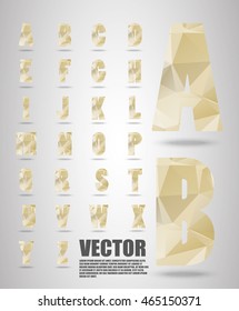 Vector alphabet mosaic font Low poly font on polygon concept vector. Abstract letters.