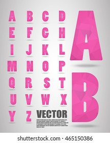 Vector alphabet mosaic font Low poly font on polygon concept vector. Abstract letters.