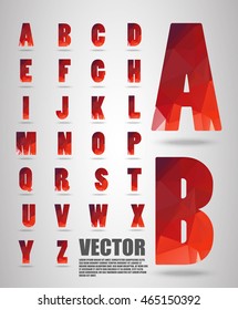 Vector alphabet mosaic font Low poly font on polygon concept vector. Abstract letters.