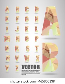 Vector alphabet mosaic font Low poly font on polygon concept vector. Abstract letters.