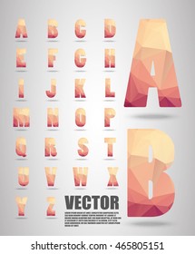 Vector alphabet mosaic font Low poly font on polygon concept vector. Abstract letters.