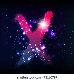 Vector alphabet. Neon letter
