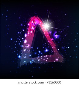 Vector alphabet. Neon letter