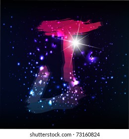 Vector alphabet. Neon letter