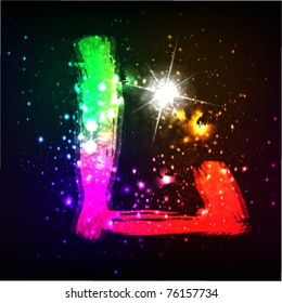Vector alphabet. Neon letter