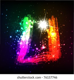 Vector alphabet. Neon letter