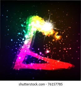 Vector alphabet. Neon letter