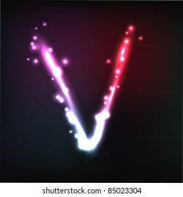 Vector alphabet. Neon letter