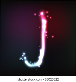 Vector alphabet. Neon letter