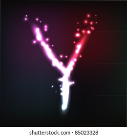Vector alphabet. Neon letter