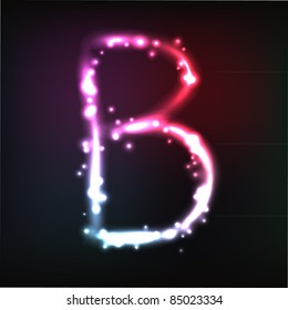 Vector alphabet. Neon letter
