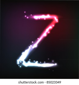Vector alphabet. Neon letter