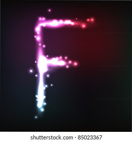 Vector alphabet. Neon letter
