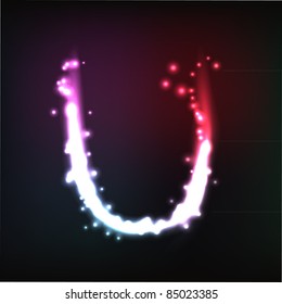 Vector alphabet. Neon letter
