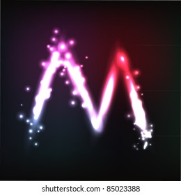 Vector alphabet. Neon letter