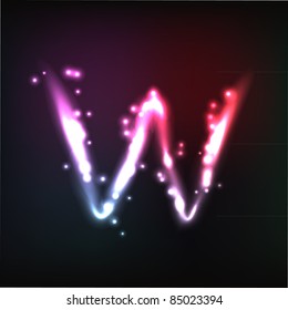 Vector alphabet. Neon letter
