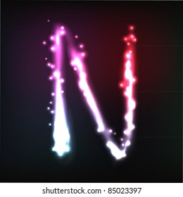 Vector alphabet. Neon letter