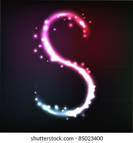 Vector alphabet. Neon letter