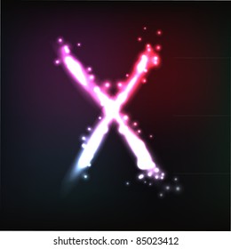 Vector alphabet. Neon letter