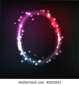 Vector alphabet. Neon letter