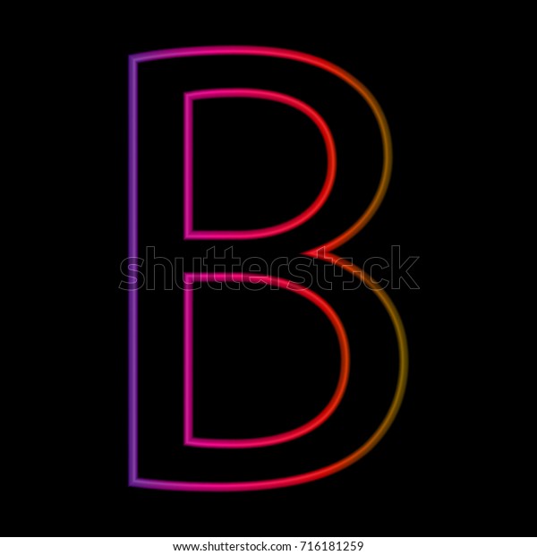 Vector Alphabet Neon Letter B Logo Stock Vector (Royalty Free ...