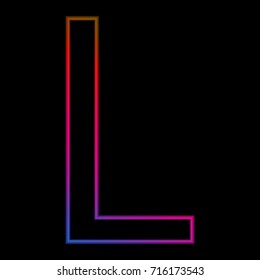 Vector Alphabet. neon letter L logo. abstract colorful alphabet . Font style - vector illustration. 