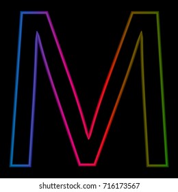 Vector Alphabet Neon Letter M Logo Stock Vector (Royalty Free ...