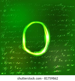 Vector alphabet. Neon letter O