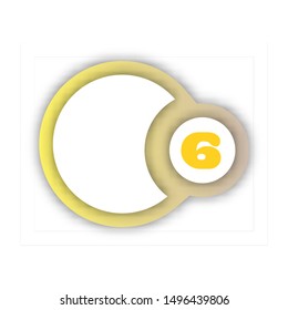 Vector alphabet. Number 6 (six) logo template. Material design, flat, line, glossy, twisted style