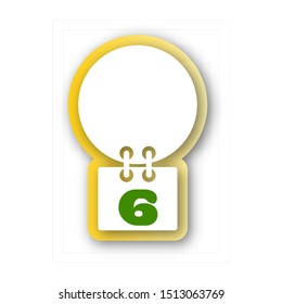 Vector alphabet. Number 6 (six) logo template. Material design, flat, line, glossy, twisted style