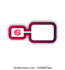 Vector alphabet. Number 6 (six) logo template. Material design, flat, line, glossy, twisted style