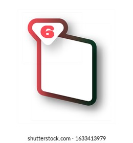 Vector alphabet. Number 6 (six) logo template. Material design, flat, line, glossy, twisted style