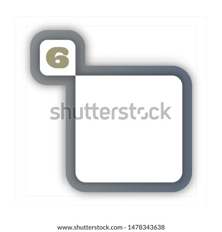 Vector alphabet. Number 6 (six) logo template. Material design, flat, line, glossy, twisted style
