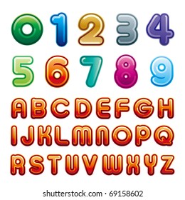 vector alphabet and number samples