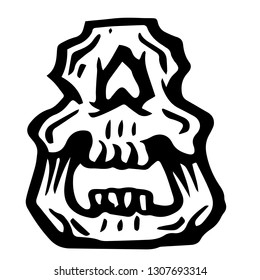 Vector alphabet and numeral 8 Skull white numeral in hipster style. Ideal for use as headline or sub-head text in you design: logo, t-shirt, poster, label, book cover. 
