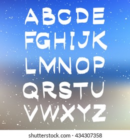 Vector alphabet on blurred background. ABC vector.
