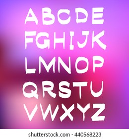 Vector alphabet on blurred background. ABC vector.

