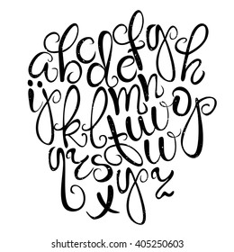 vector alphabet on a white background. vector illustration. 