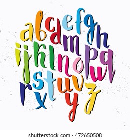 vector alphabet on white  background. colored beautiful lettering. capital letters.  for learning