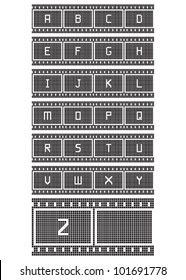 Vector Alphabet in Pixel Film svg