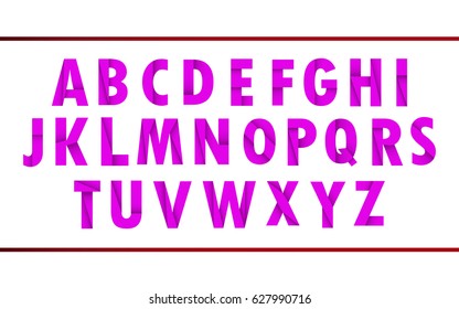 Vector of alphabet with purple color