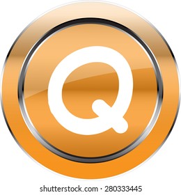 Vector  alphabet "Q"  button