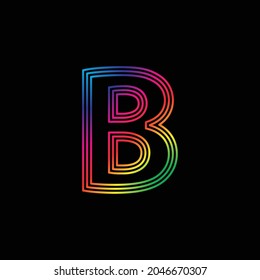 Vector Alphabet. rainbow letter B logo. abstract colorful alphabet . Font style - vector illustration LGBT, pride, gay alphabet