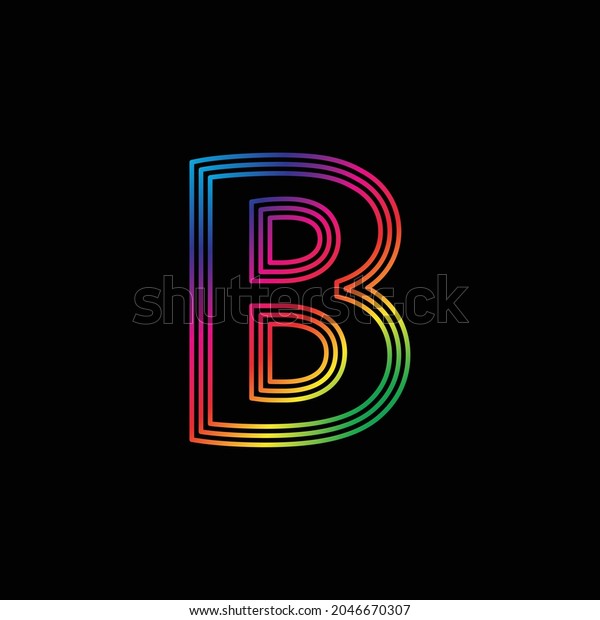 Vector Alphabet Rainbow Letter B Logo Stock Vector (Royalty Free ...